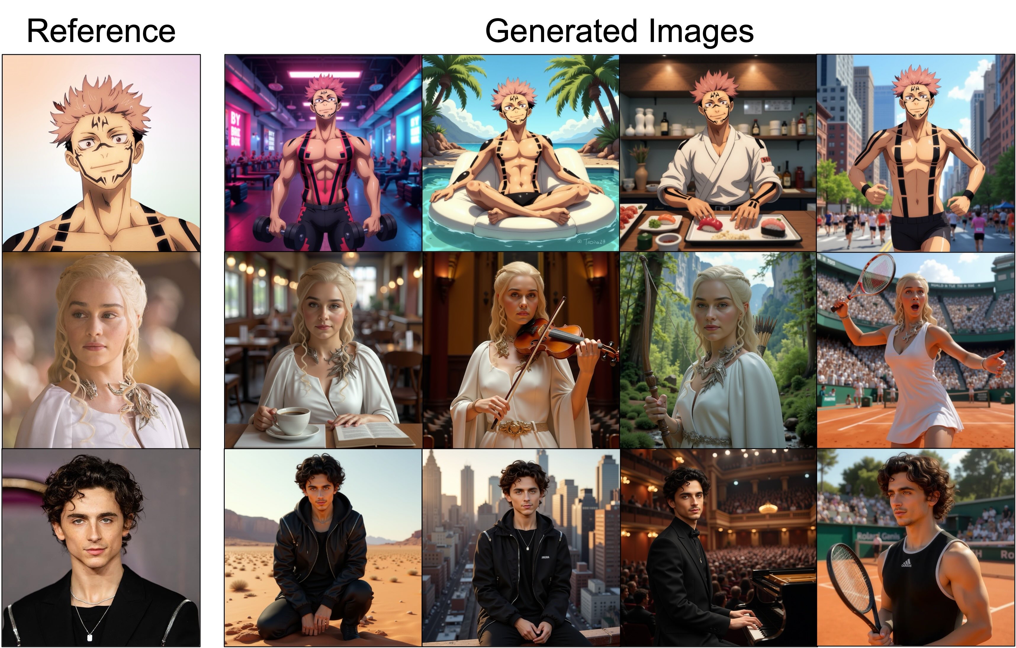Character examples grid